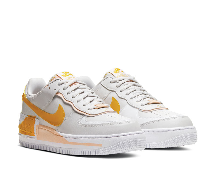 Nike Air Force 1 Shadow Vast Grey / Pollen Rise - Washed Coral - White CQ9503-001