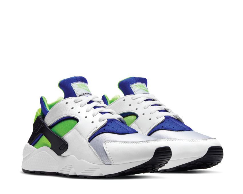 Nike Air Huarache White / Scream Green - Royal Blue - Black DD1068-100