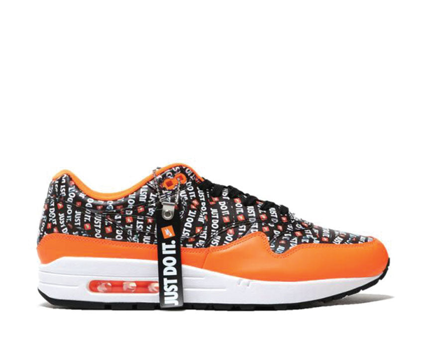 Nike Air Max 1 Premium "Just Do It" Black Total Orange White 875844-008