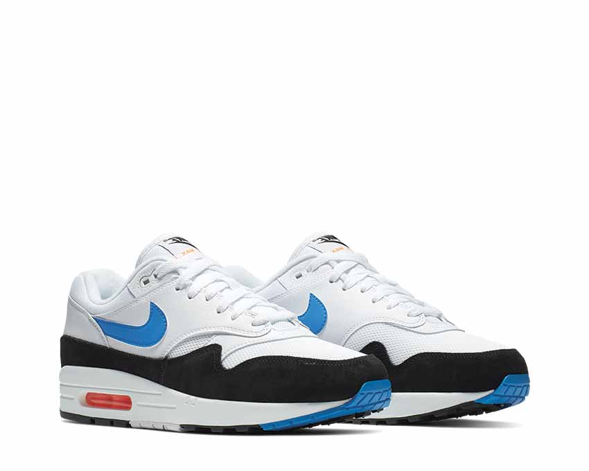 Nike Air Max 1 White Photo Blue Total Orange Black AH8145-112