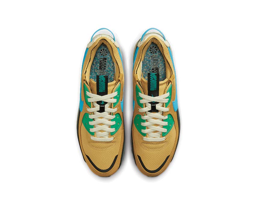 Nike Air Max 90 Wheat Gold / Blue Lightning - Stadium Green DQ3987-700