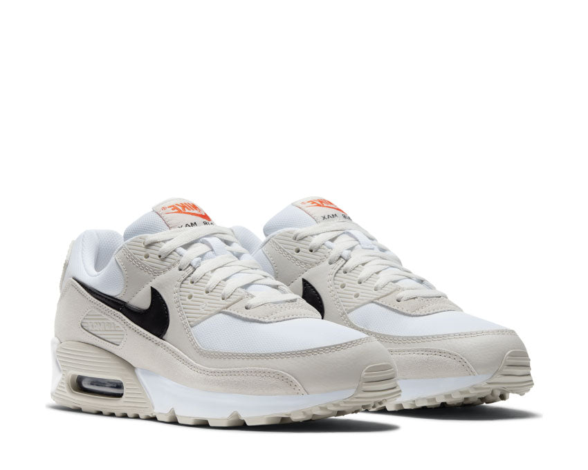 Nike Air Max 90 White / Black - Light Bone - Team Orange DH4103-100
