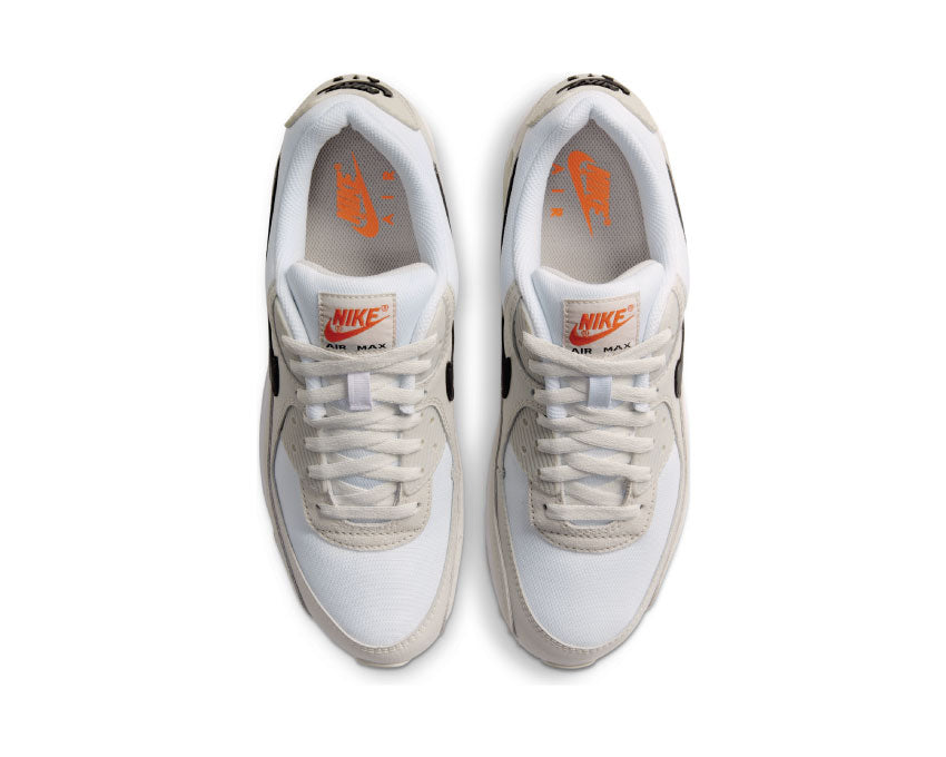 Nike Air Max 90 White / Black - Light Bone - Team Orange DH4103-100