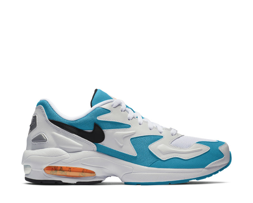 Nike Air Max2 Light White Black Blue Lagoon Laser Orange AO1741-100