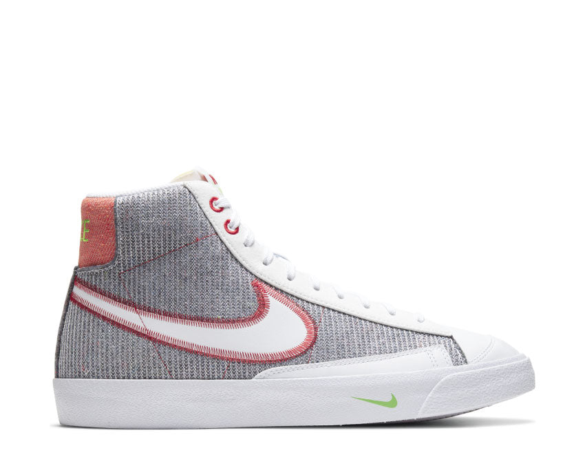 Nike Blazer Mid'77 Grey / White - Sport Red - Electric Green CW5838-022