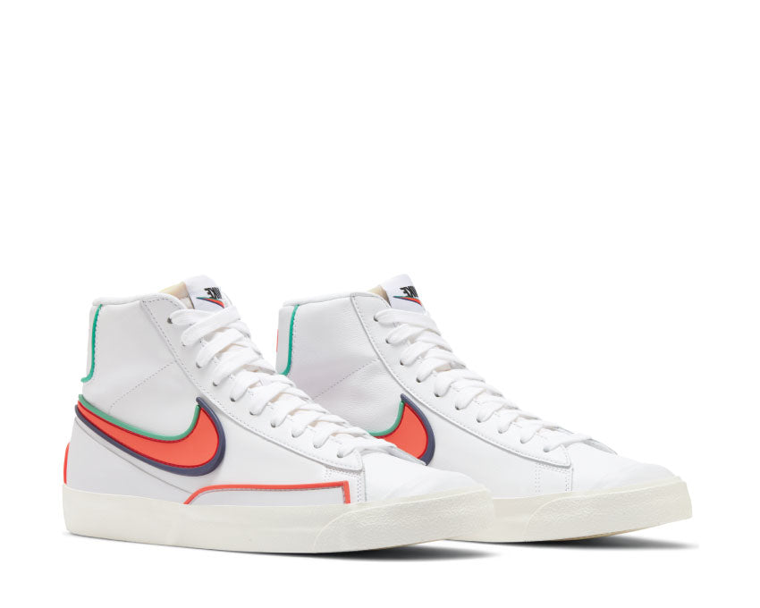 Nike Blazer Mid '77 Infinite White / Bright Crimson - Blue Void DA7233-102