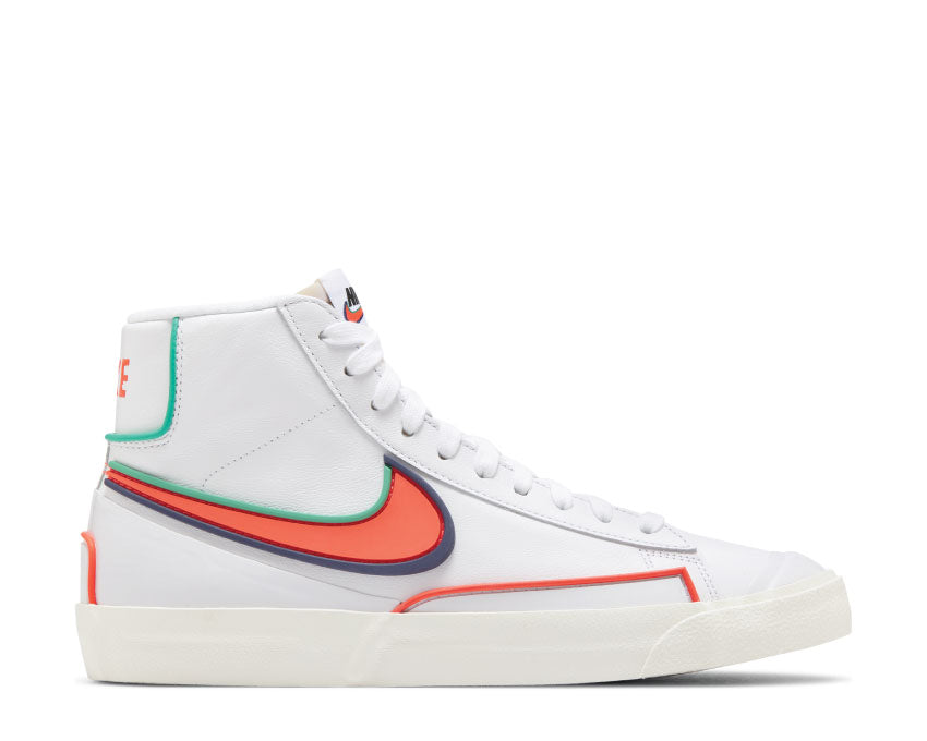 Nike Blazer Mid '77 Infinite White / Bright Crimson - Blue Void DA7233-102