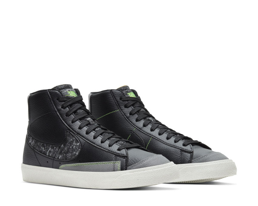 Nike Blazer Mid '77 Vintage Black / Smoke Grey - Electric Green CW6726-001