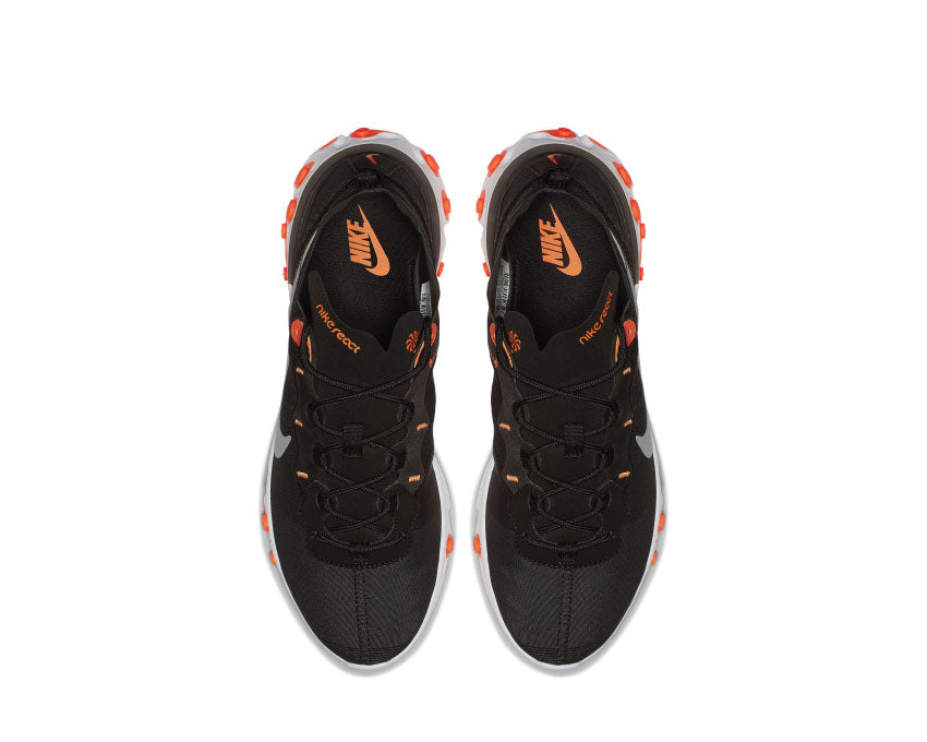 Nike React Element 55 Black Wolf Grey Total Orange White BQ6166 006