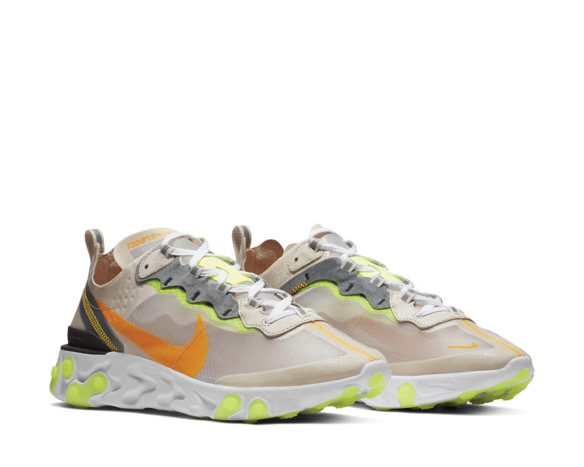 Nike React Element 87 LT Orewood Brn Laser Orange Volt Glow AQ1090 101