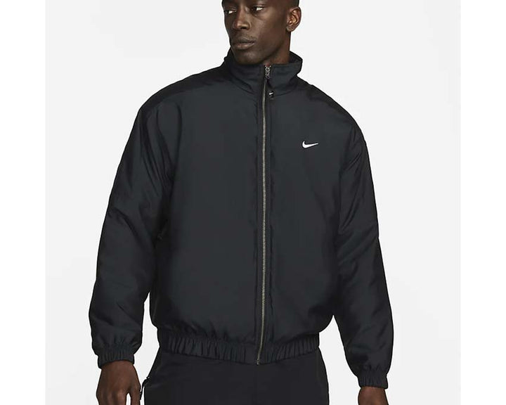 Nike Soloswoosh Satin Bomber Jacket Black / Bleached Coral DN1266-013