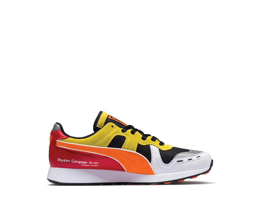 Puma Roland RS100 Black White Vibrant Orange 368405 01
