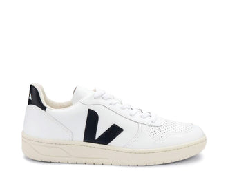 Veja V-10 White/Black — sneaker femme cuir éco-responsable