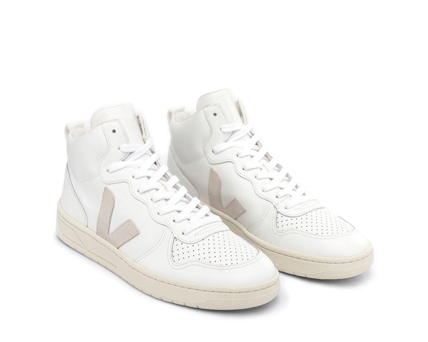 Veja V-15 Leather White / Natural VQ021270B