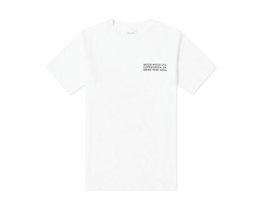 Wood Wood Info Logo Tee White 12015719-2334