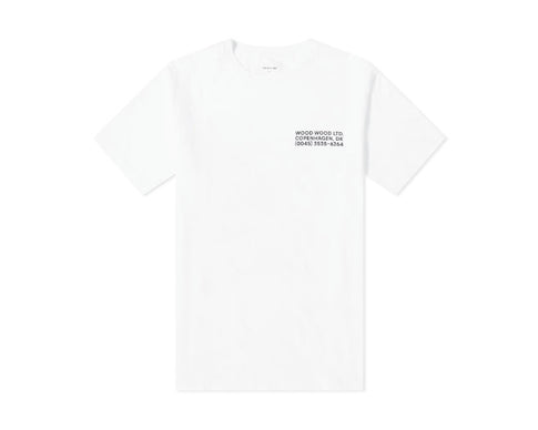 Wood Wood Info Logo Tee White 12015719-2334