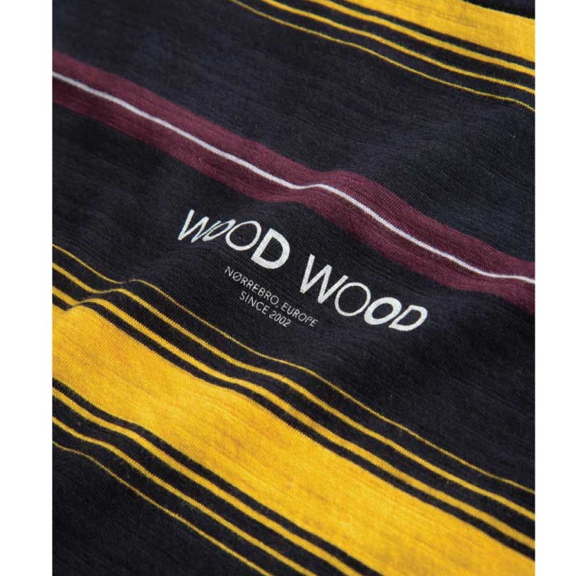 Wood Wood Perry T-shirt Yellow Stripes 11835727-2061